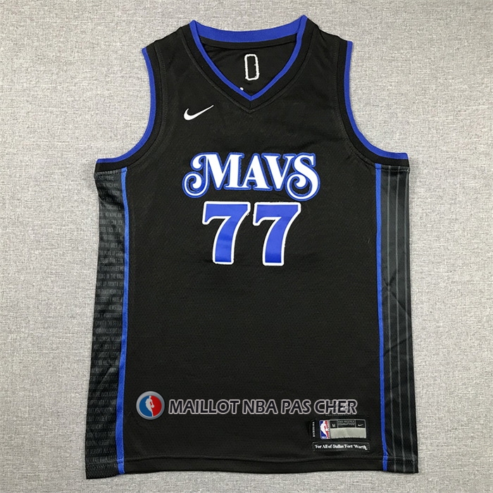 Maillot Enfant Dallas Mavericks Luka Doncic NO 77 Ville 2023-24 Bleu